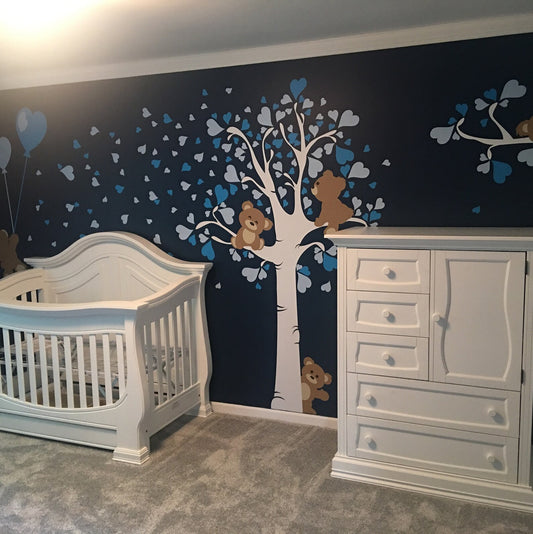 Love Teddy Bears - Nursery Wall Decals & Baby Room Stickers - Removable Decals for easy Bedroom Update